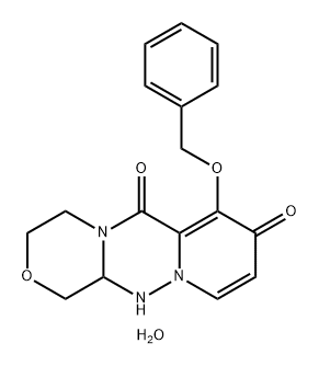7-(เบนซิลออกซี)-3,4,12,12a-เตตระไฮโดร- 1H-[1,4]ออกซาซิโน[3,4-c]ไพริโด[2,1-f][1,2,4]ไตรอาซีน- 6, 8-ไดโอน, เฮมิไฮเดรต