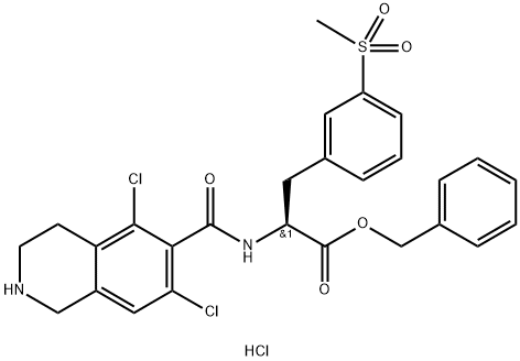 แอล-ฟีนิลอะลานีน, N-[(5,7-ไดคลอโร-1,2,3,4-tetrahydro-6-isoquinolinyl)คาร์บอนิล]-3-(เมทิลซัลโฟนิล)-, ฟีนิลเมทิลเอสเทอร์, ไฮโดรคลอไรด์ (1:1)